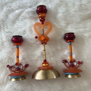 3! LALO Candlestick Holders Wow! Orna lalo